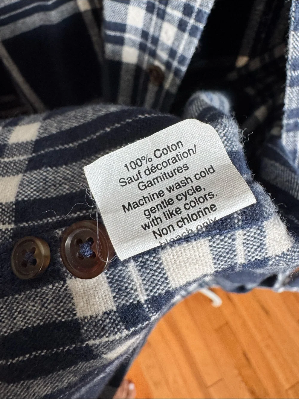 J. Crew Men’s Navy and White Plaid Button-Down Shirt - Size L